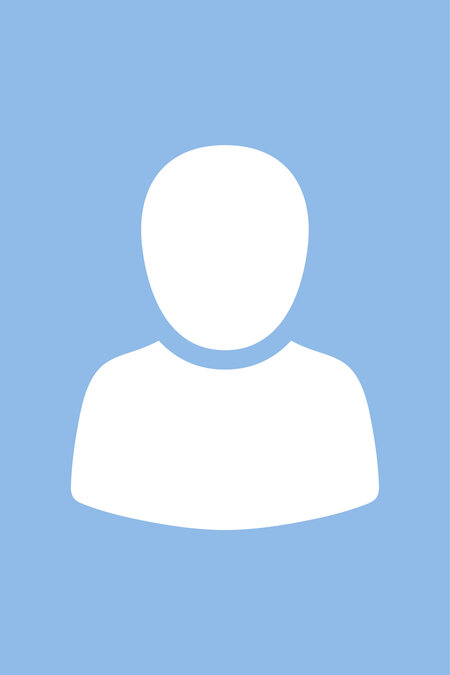 Symbol einer Person mit rundem Kopf und Schultern auf blauem Hintergrund