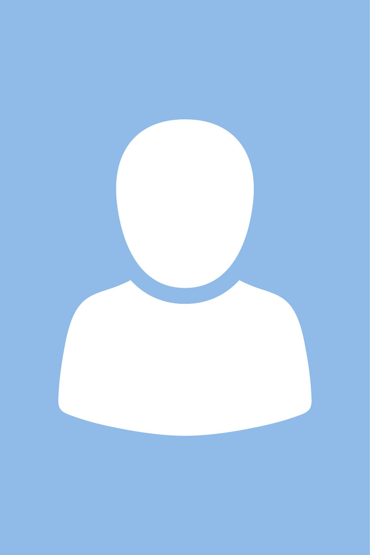 Symbol einer Person mit rundem Kopf und Schultern auf blauem Hintergrund